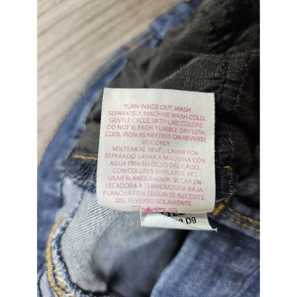 (3/$35) No Boundaries Jeans Womens 1 Dark Wash Blue Distressed Ripped Skinny - Picture 6 of 11